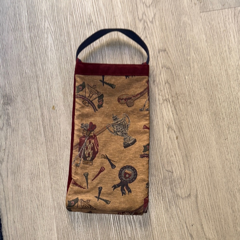 Vintage Tapestry Wine Bag with Handle